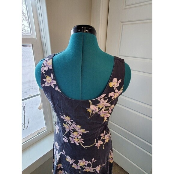 VINTAGE TOMMY BAHAMA BLACK FLORAL TANK DRESS 100% SILK WOMEN SIZE 2 TROPICAL - Picture 5 of 14
